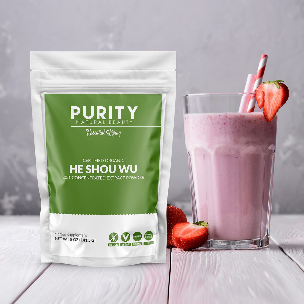 Purity Natural Beauty Certified Organic He Shou Wu – 5oz Fo Ti Extract (30:1)
