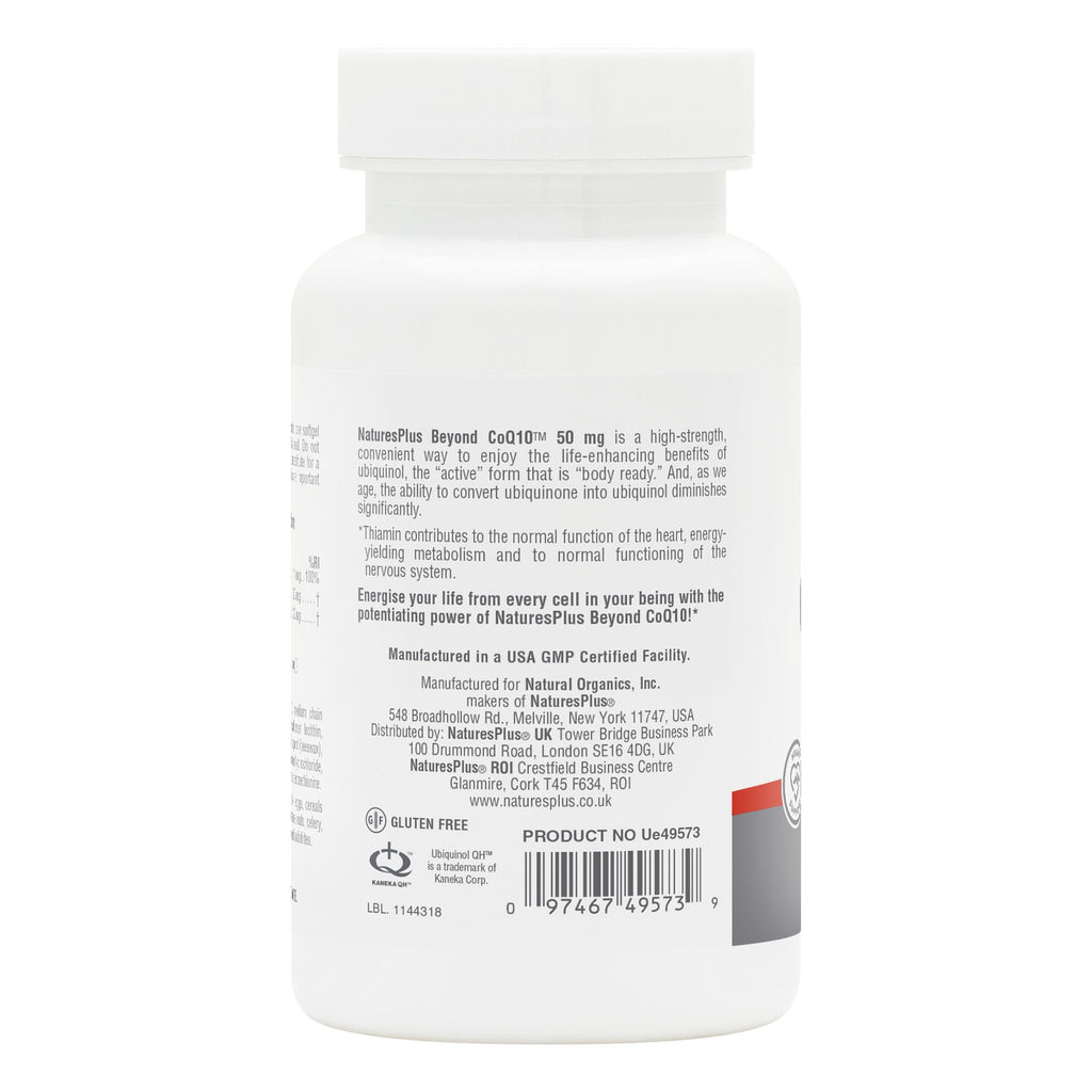 NaturesPlus Beyond CoQ10 50 mg – 60 Softgels | High-Strength Ubiquinol for Energy & Overall Wellness