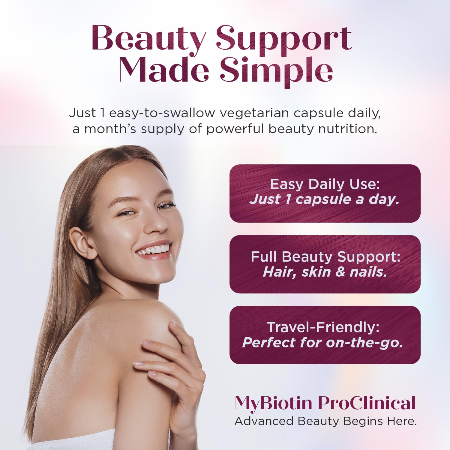 Purity Products MyBiotin ProClinical MB40X – Thicker Hair in 3 Weeks, Smoother Skin, 90 Veg Capsules