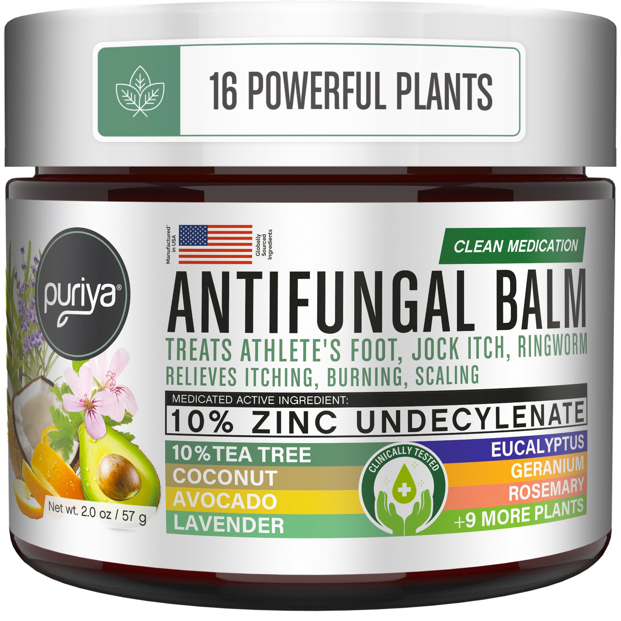 Puriya Clinically Proven Antifungal Cream for Skin Fungus – Extra-Strength Athlete's Foot, Jock Itch, Ringworm Treatment