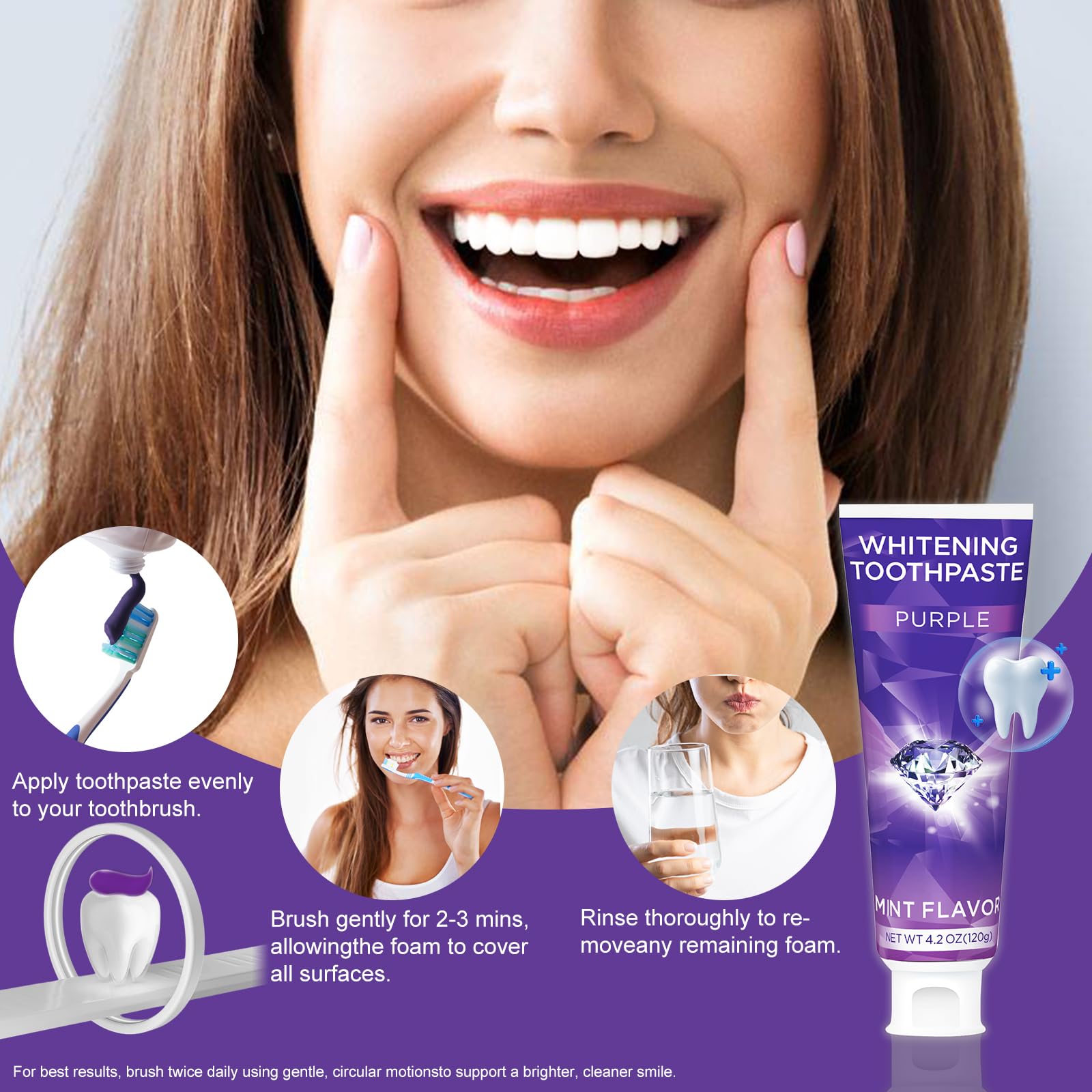 Purple Toothpaste for Teeth Whitening | Stain Removal & Colour Correction