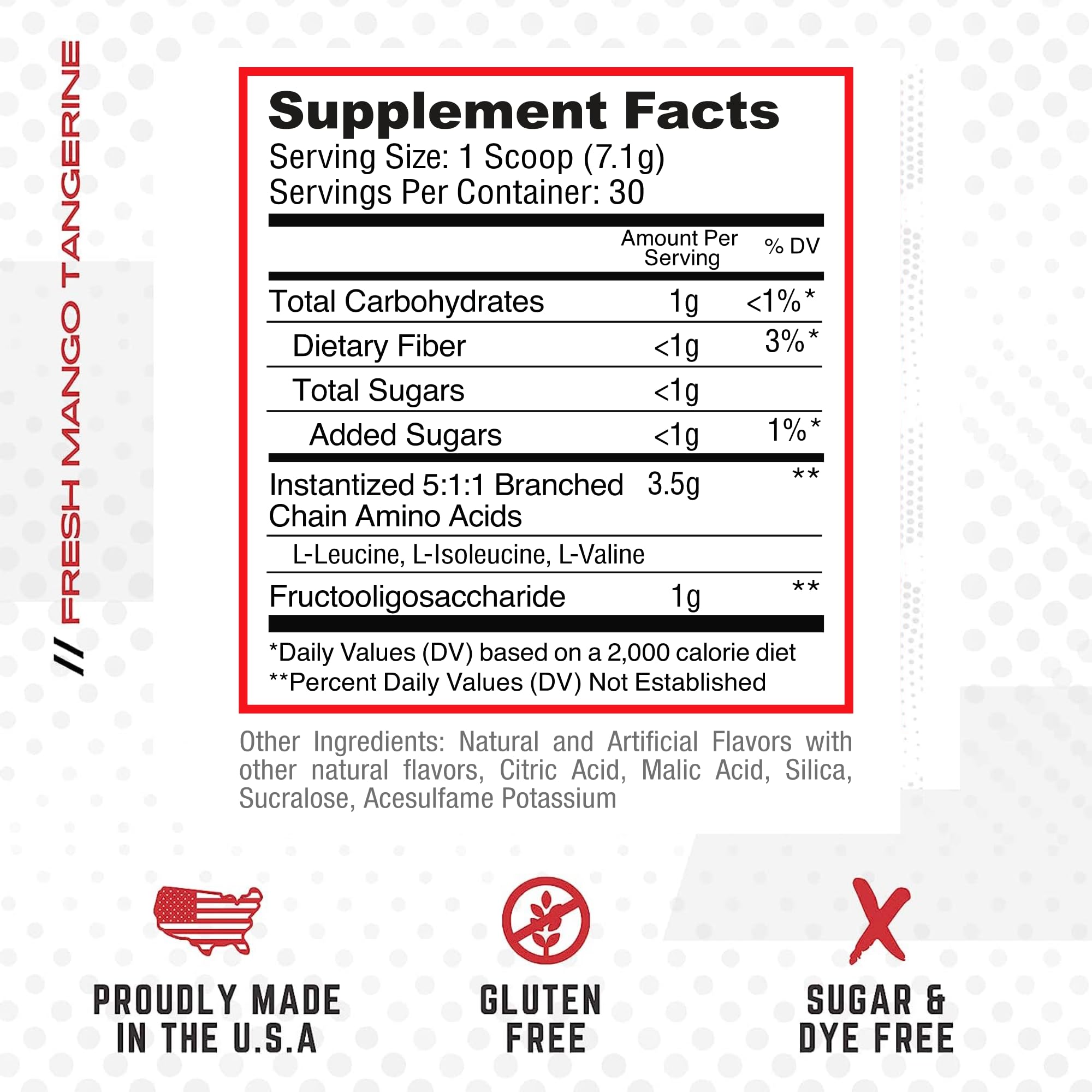 Purus Labs Everyday Amino BCAA Powder - Fresh Mango Tangerine