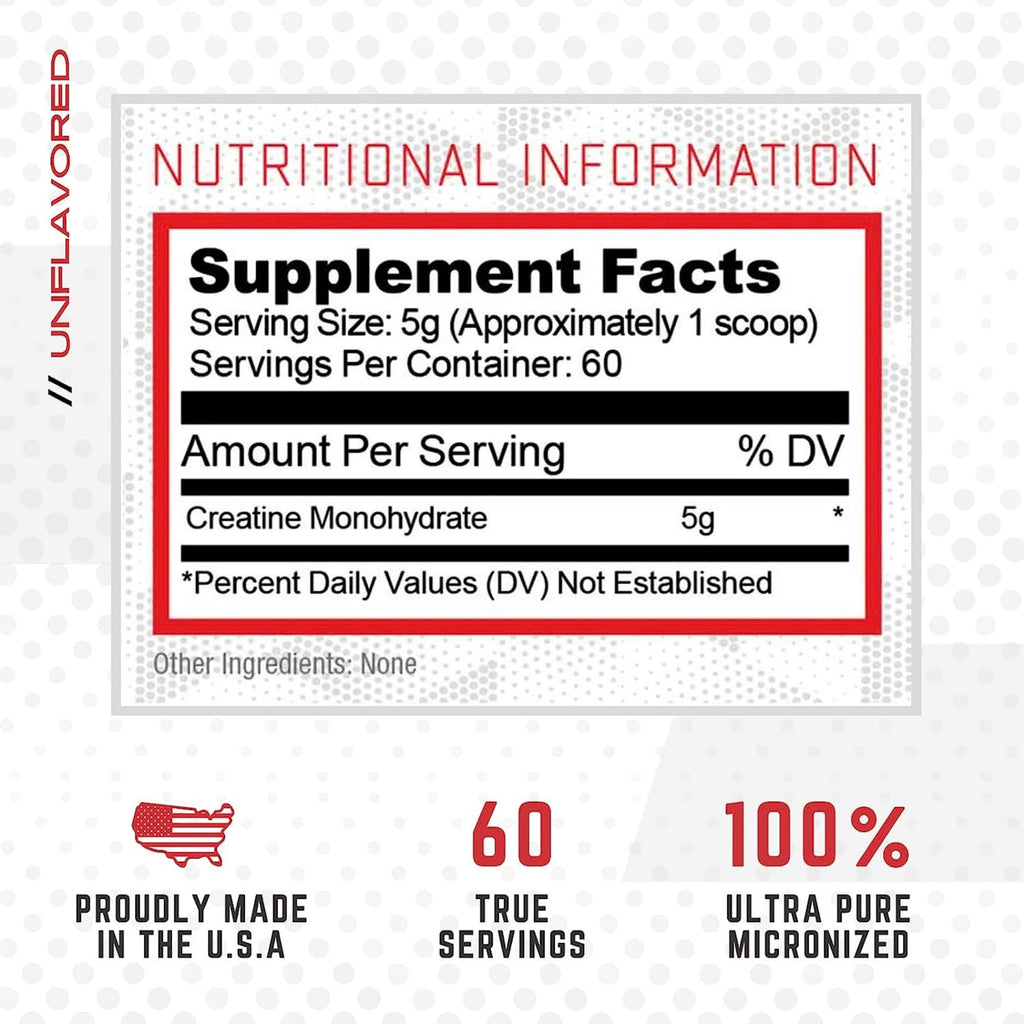 Purus Labs Foundation Series Creatine Powder | 100% Pure Micronized Creatine Monohydrate | 60 Servings (Unflavored)