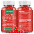 Putaojun Calcium Magnesium Zinc Gummies with Vitamin D3 | Sugar Free, Vegan, Raspberry – 1 Pack