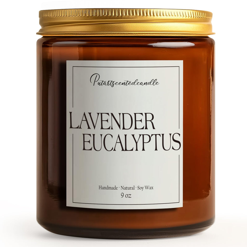 Putart Lavender & Eucalyptus 9oz Soy Candle - Non-Toxic Home Fragrance