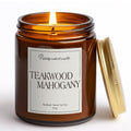 Putart Mahogany & Teakwood 9oz Soy Candle – Natural Aromatherapy Jar for Home (Stress Relief & Meditation)