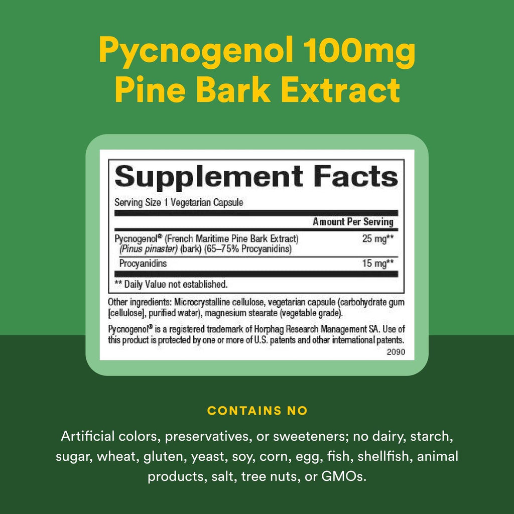 Natural Factors Pycnogenol 25 mg, Antioxidant Support for Healthy Aging, 60 Capsules