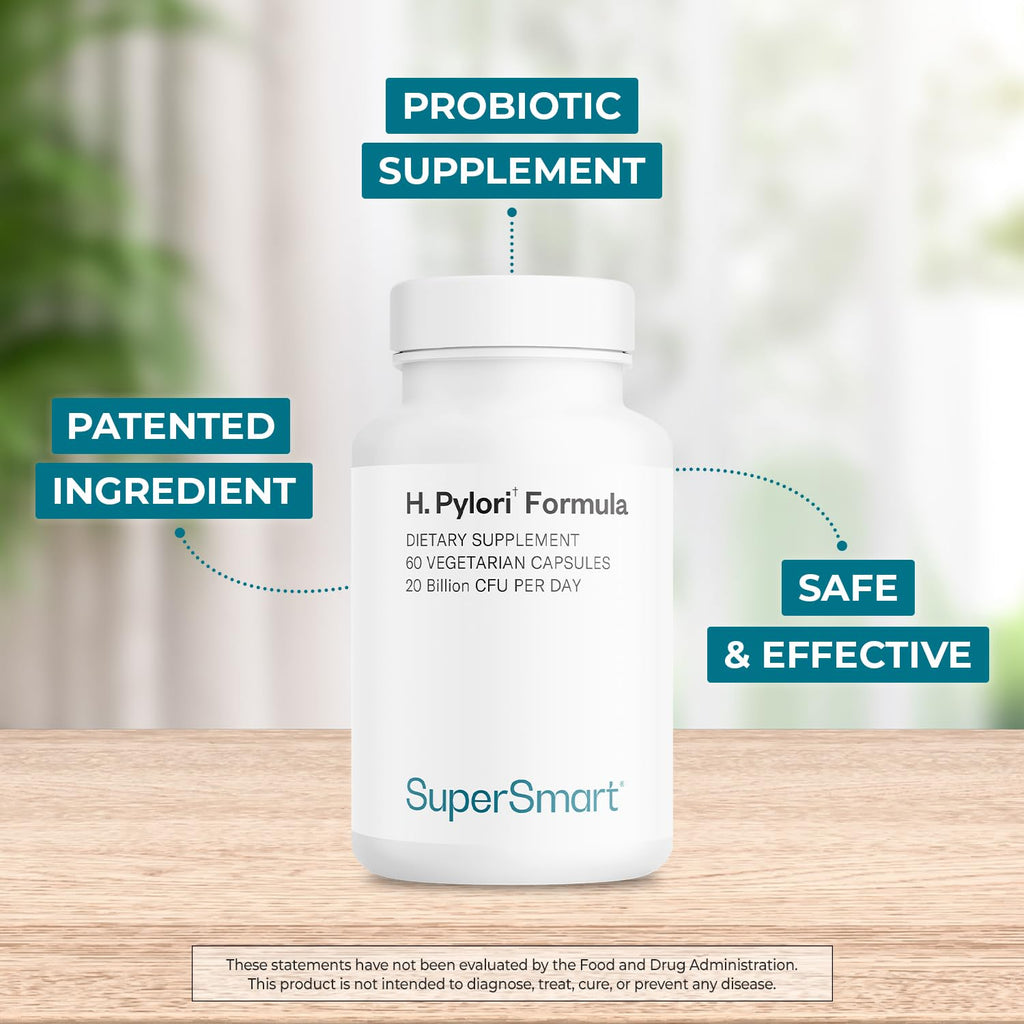 Supersmart H. Pylori Formula – 20 Billion CFU Daily Probiotic (Pylopass DSM17648)