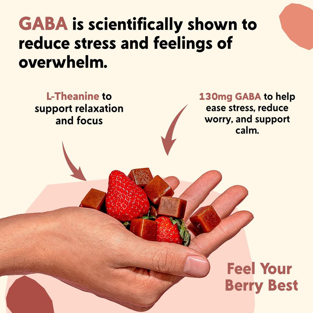 PYM Berry Mood Chews – 60 Count | 130mg GABA, 90mg L-Theanine | Vegan, Non-GMO, Gluten-Free | Made in USA