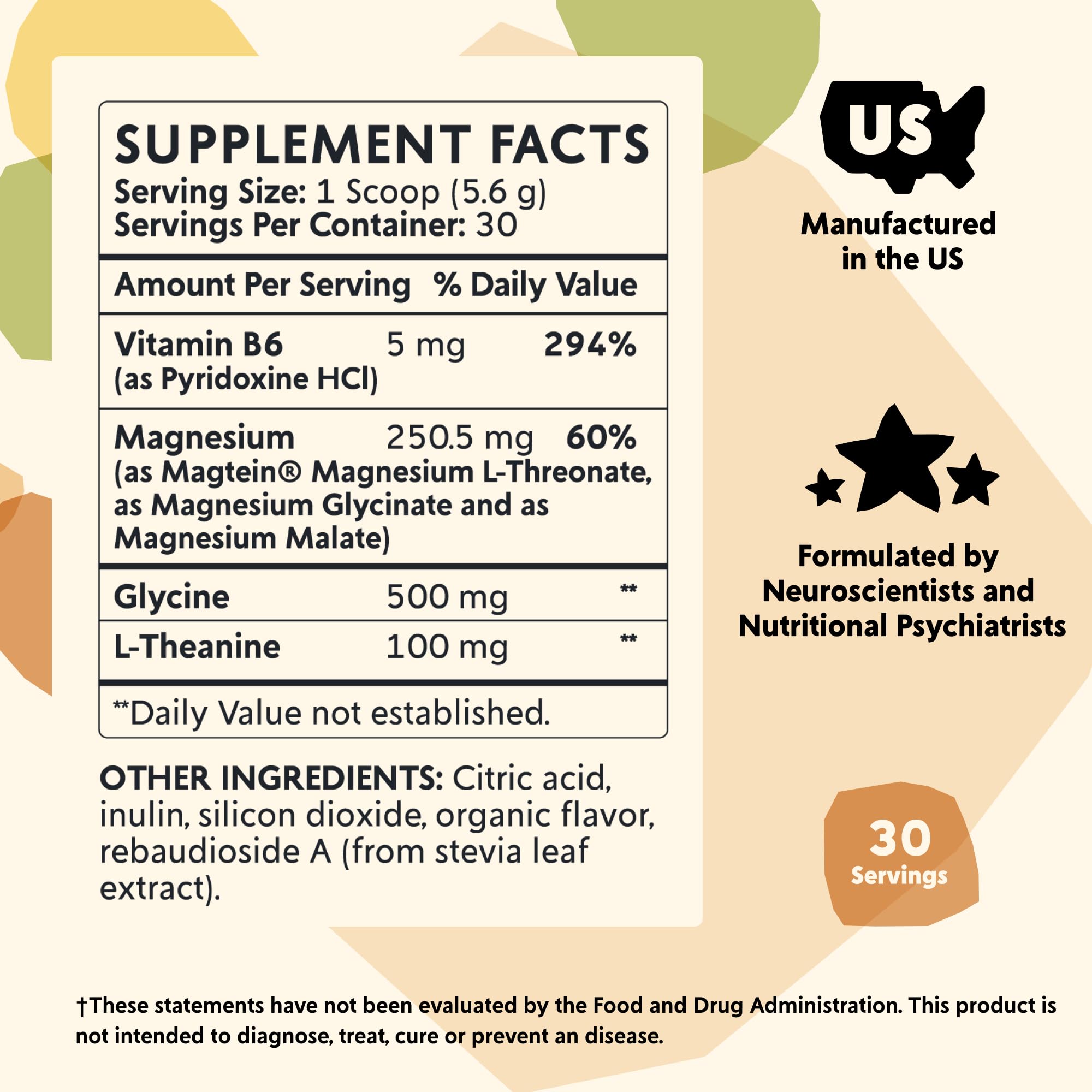 PYM Mood Magnesium Powder (30 Servings) – Magnesium Glycinate, L-Threonate & Malate for Mind & Mood Support