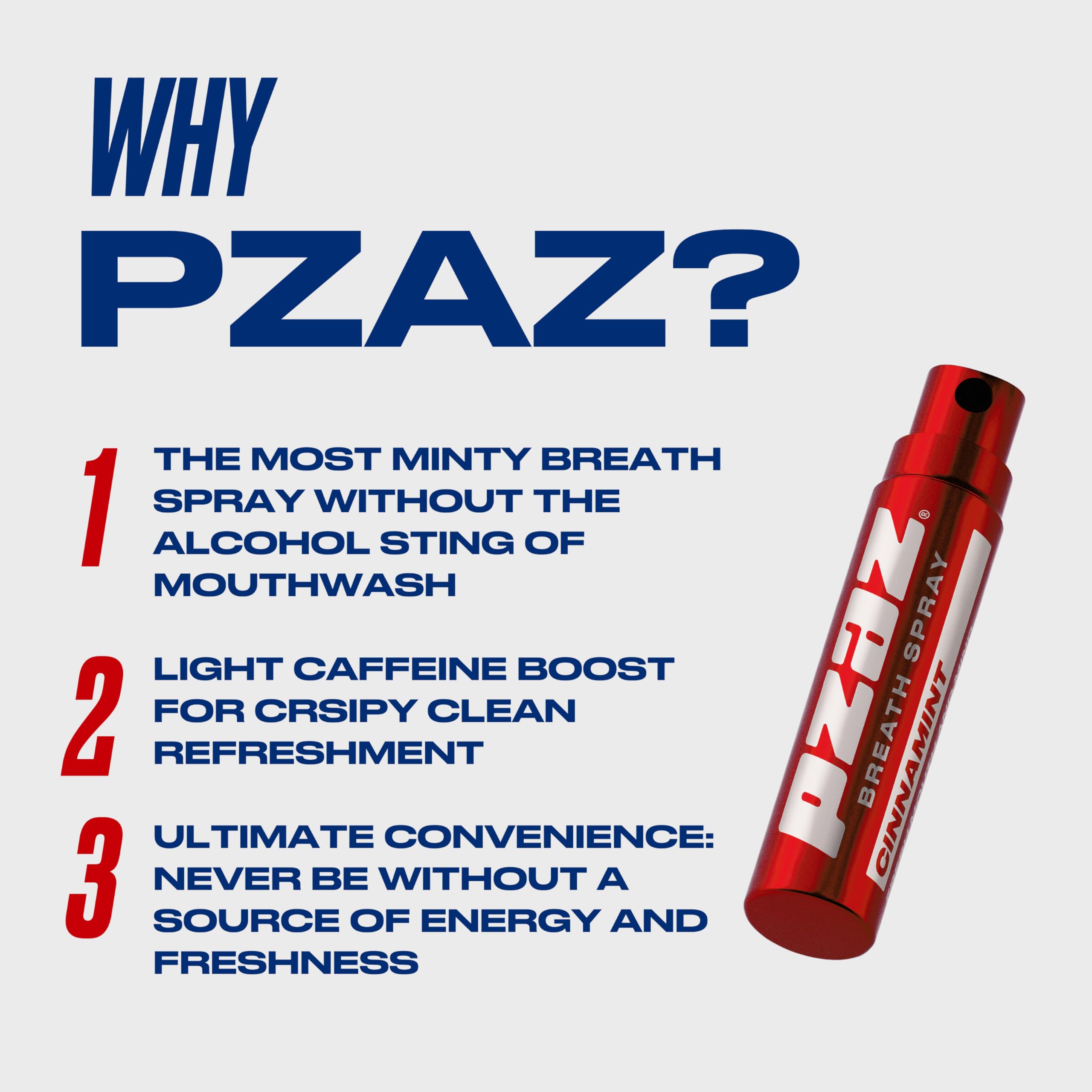 Pzaz Breath Spray: Caffeine, Vitamin B12, Electrolytes | Sugar-Free & Alcohol-Free