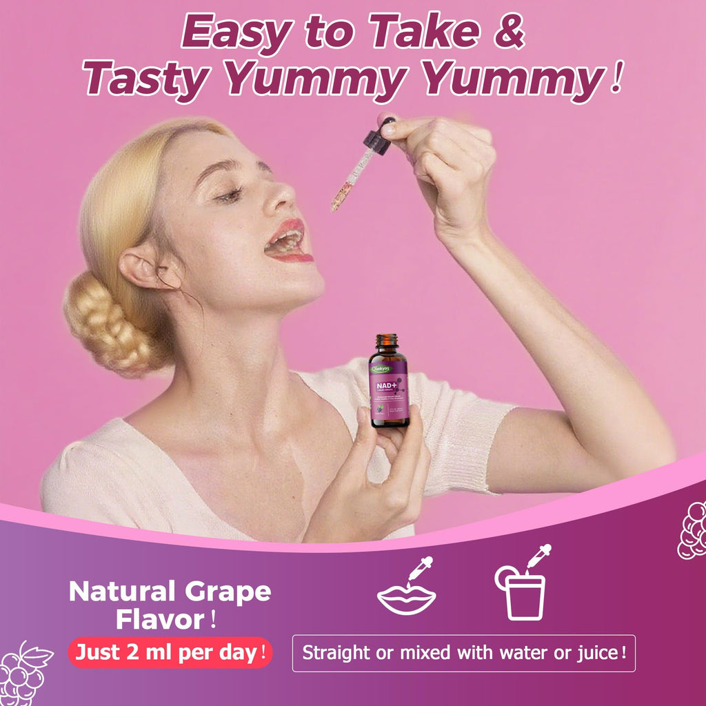 Q'ankyaq NAD+ Plus Liquid for Women – NAD 1000mg Drops with NR & Trans-Resveratrol