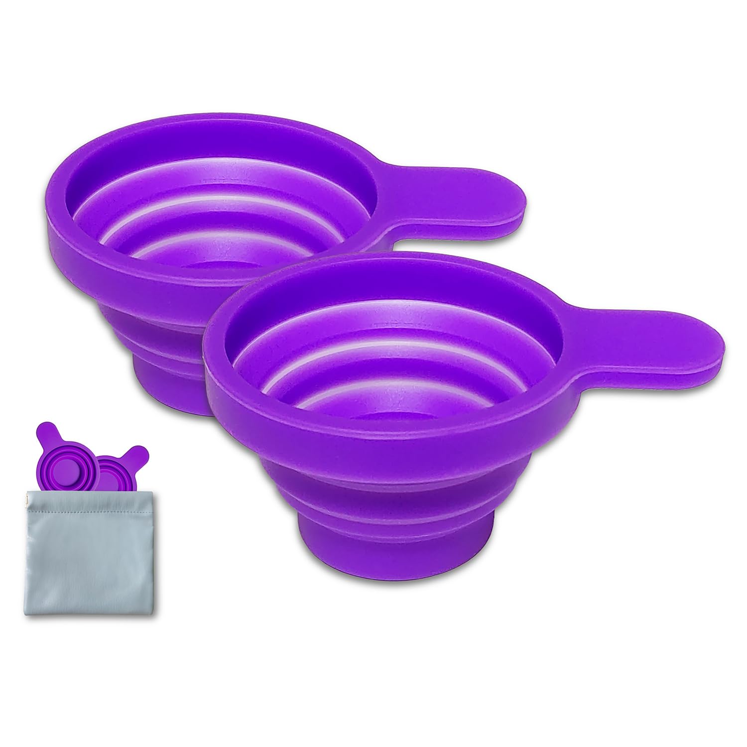 QMARK Collapsible Silicone Pee Cups for Ovulation and Pregnancy Tests – 2 Pack with Travel Case, Reusable