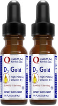 QNL D3 Gold Vitamin D Liquid Drops – Bone Strength, Immune & Cardiovascular Support | 0.43 fl oz (Pack of 2)