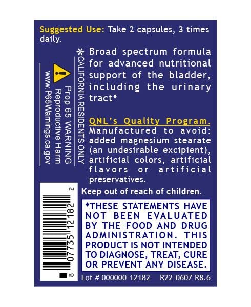 QNL Quantum Bladder Support - Cranberry Capsules for Urinary Tract Health | 60 Plant-Source Capsules