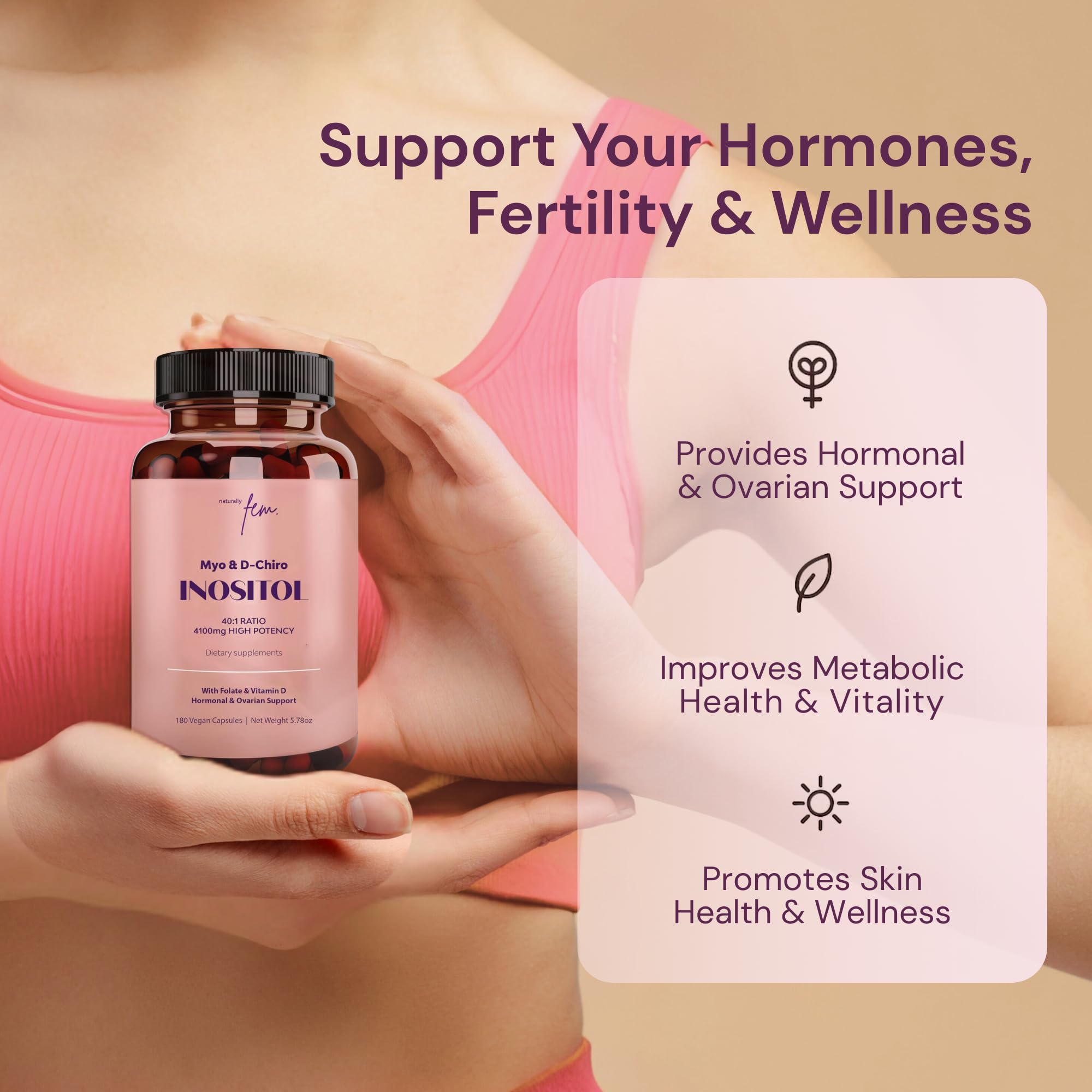 QSTA Premium Inositol Supplement 4100mg 40:1 for Women – Myo & D-Chiro 9-in-1