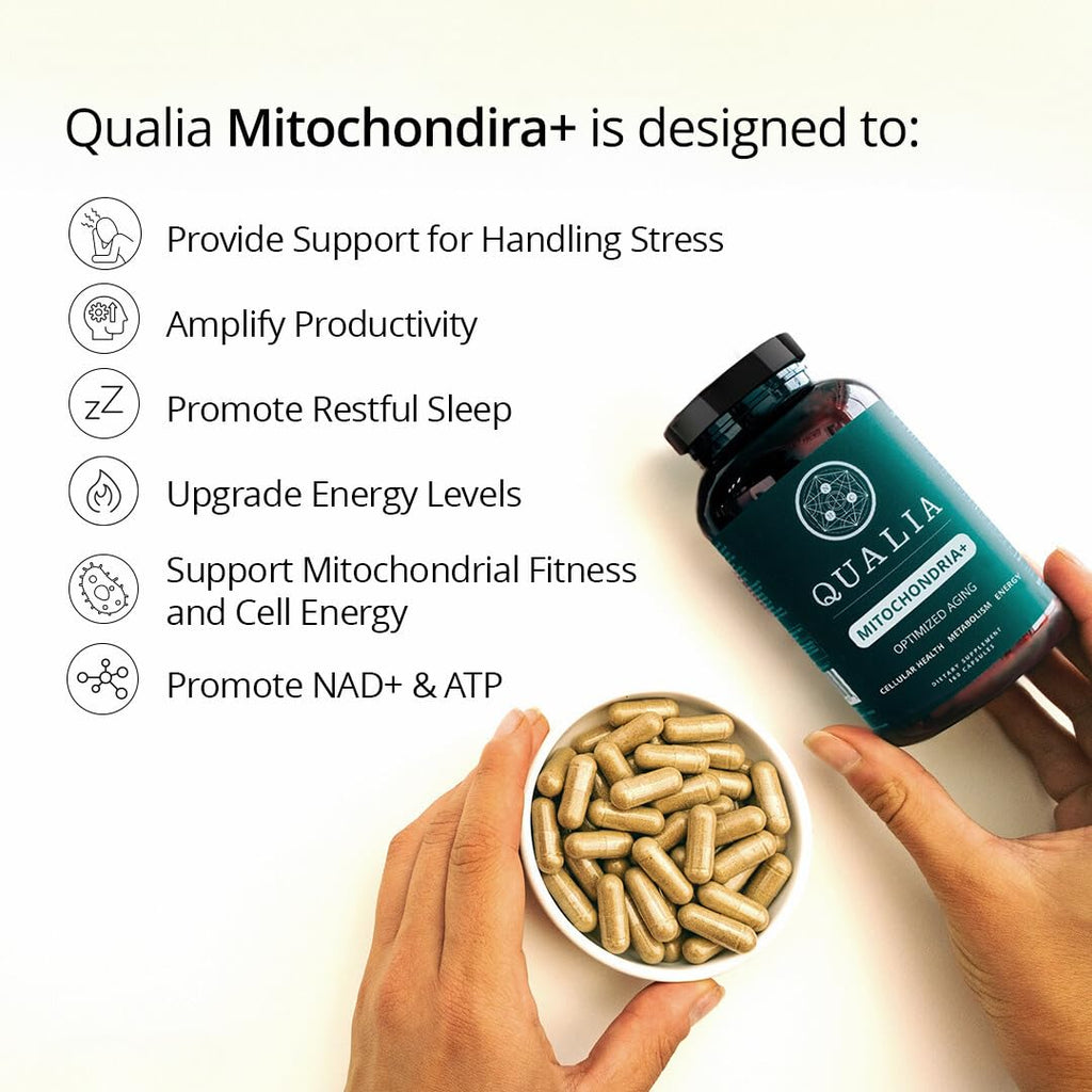 Qualia Mitochondria+ NAD+ Boosters for Cellular Energy & Aging | 160 Ct