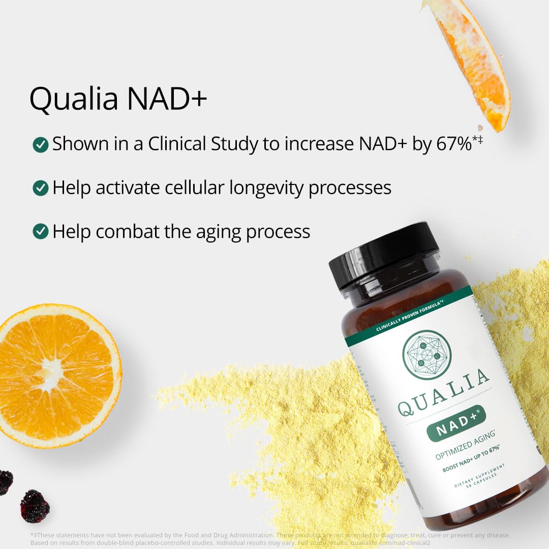Qualia NAD Supplement — Clinically Proven NAD+ Boost Up to 67% | Elite NAD+ Booster