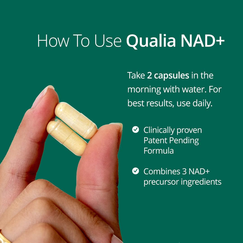 Qualia NAD Supplement — Clinically Proven NAD+ Boost Up to 67% | Elite NAD+ Booster