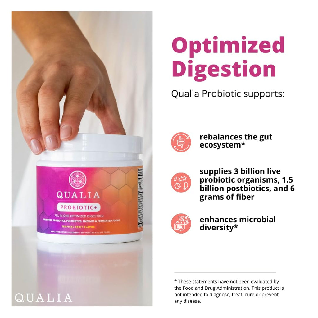 Qualia Probiotic – 28-Component Synbiotic for Gut Health (1 Month Supply)