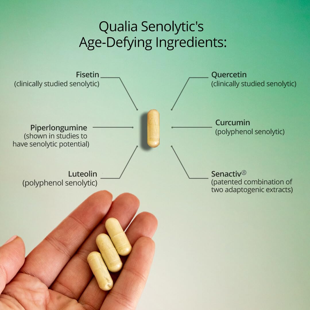 Qualia Senolytic Ultimate Formula for Enhanced Cell Repair & Rejuvenation — 2-Day Aging & Longevity Support (Pack of 4) | QUALIA LIFE SCIENCES