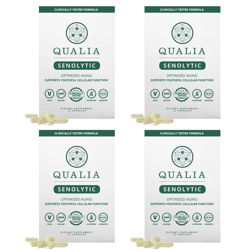 Qualia Senolytic Ultimate Formula for Enhanced Cell Repair & Rejuvenation — 2-Day Aging & Longevity Support (Pack of 4) | QUALIA LIFE SCIENCES