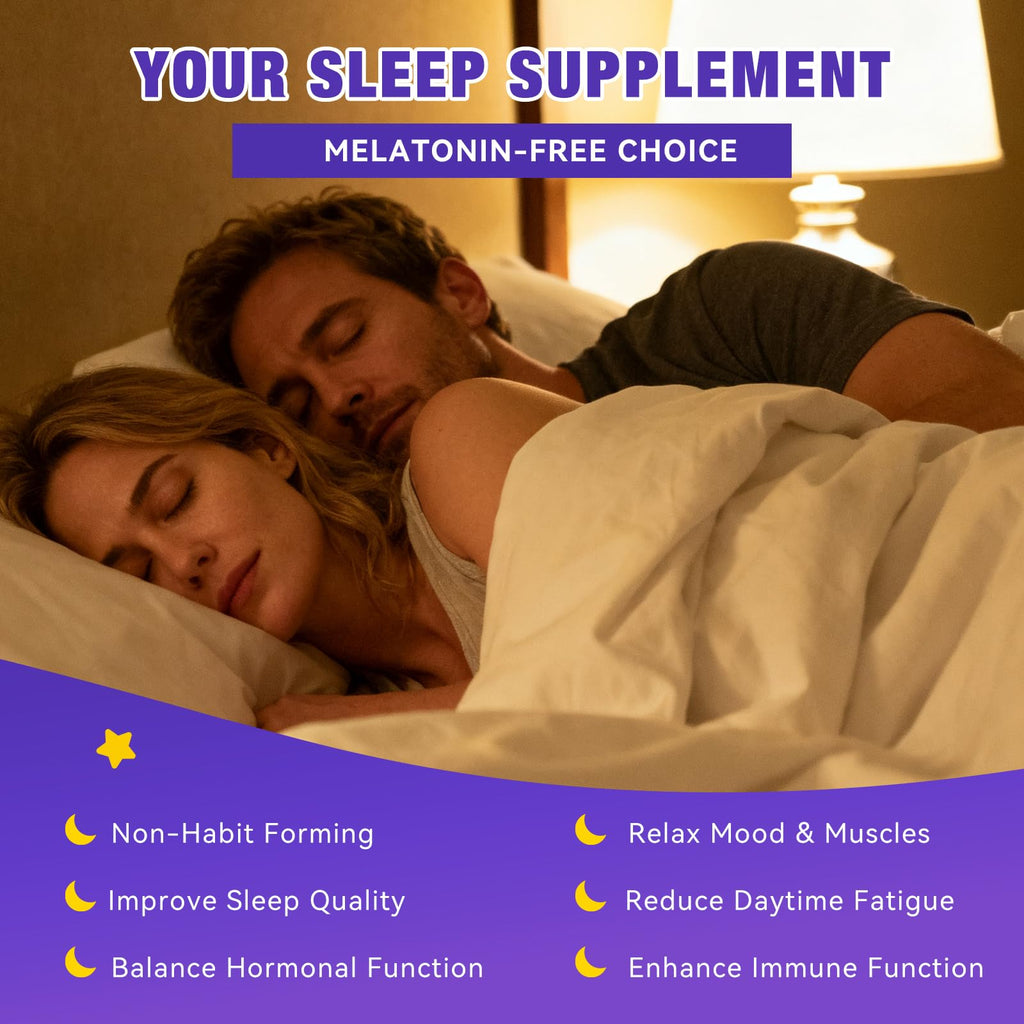 QualiLife Melatonin-Free Sleep Gummies for Adults – Magnesium, Valerian & 5-HTP | Sugar-Free Strawberry