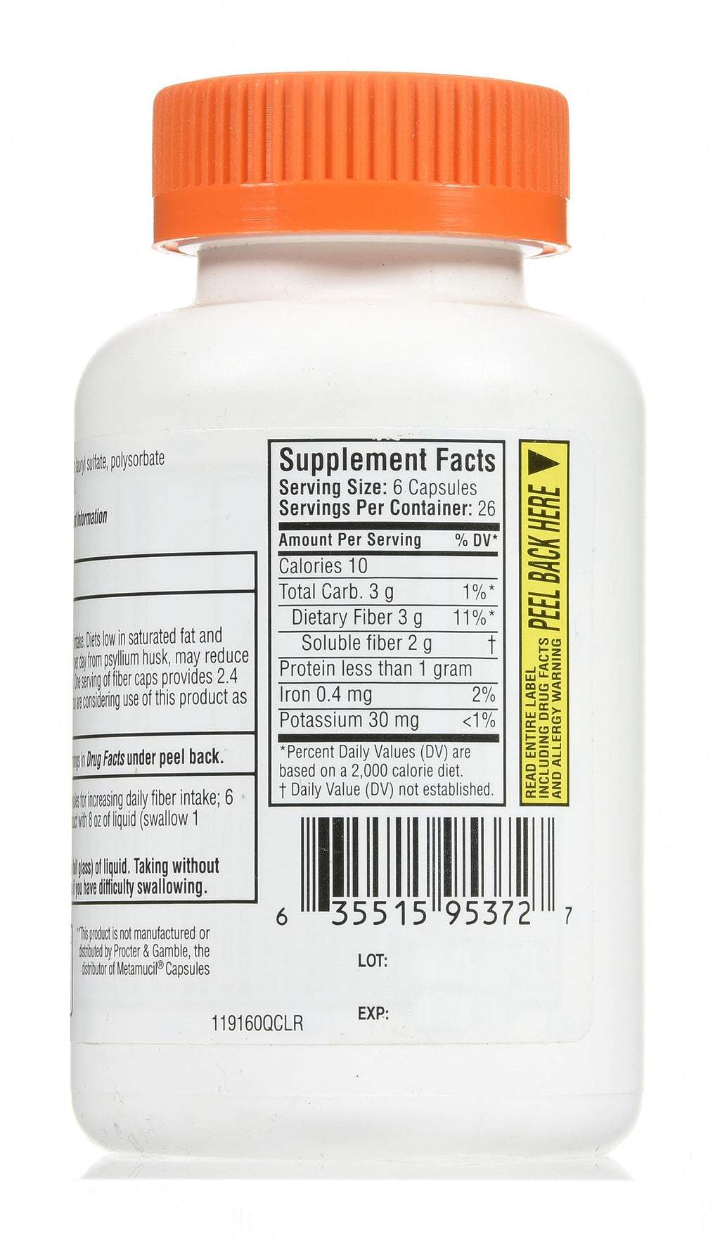 Quality Choice Daily Fiber Capsules for Regularity – 160 Count