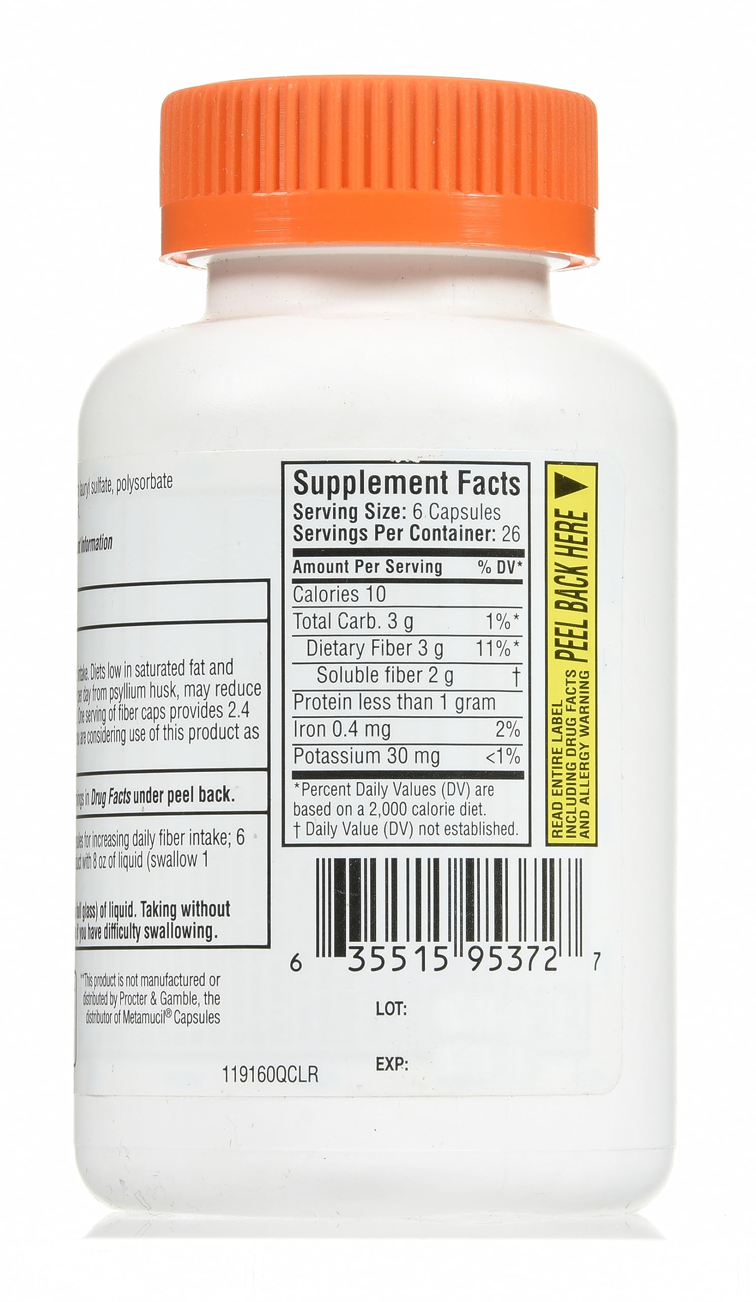 Quality Choice Daily Fiber Capsules for Regularity – 160 Count
