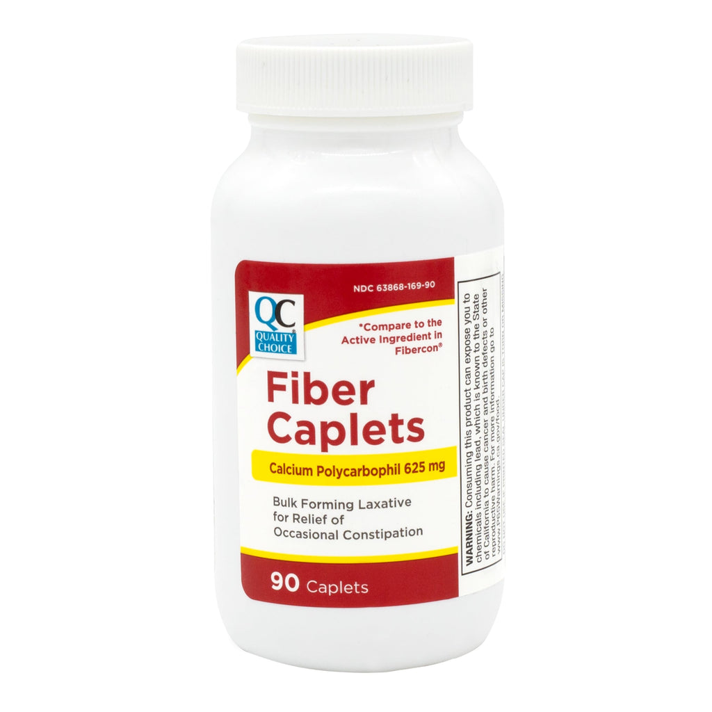 Quality Choice Fiber Therapy Caplets – Constipation Relief, Gas-Free, 90 Count