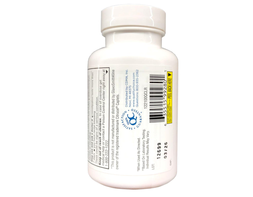 Quality Choice Fiber Therapy Caplets – 100 Count (Gentle Methylcellulose)