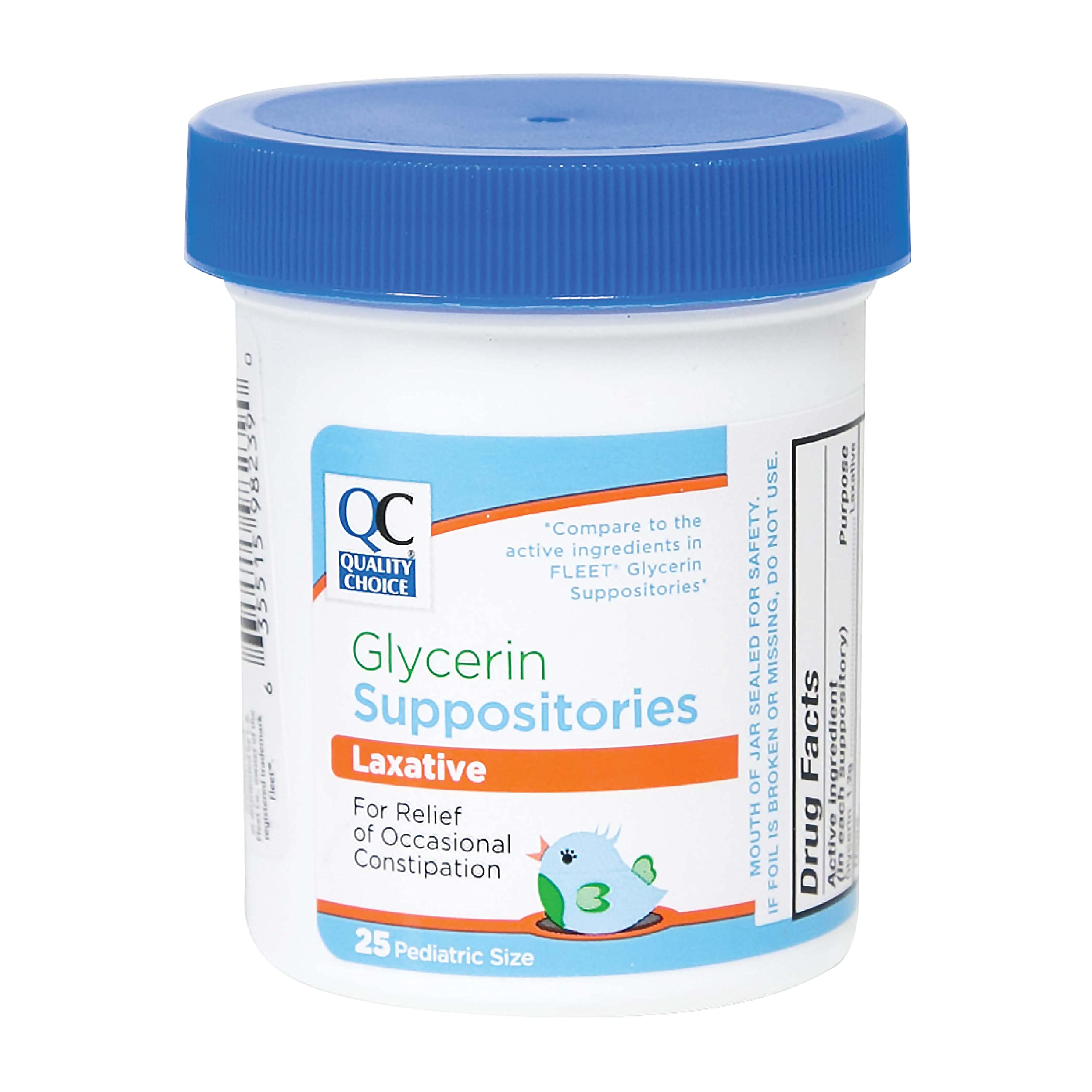 Quality Choice Infants Glycerin Suppositories – Gentle Pediatric Laxative Relief, 25 Ct (2-Pack)