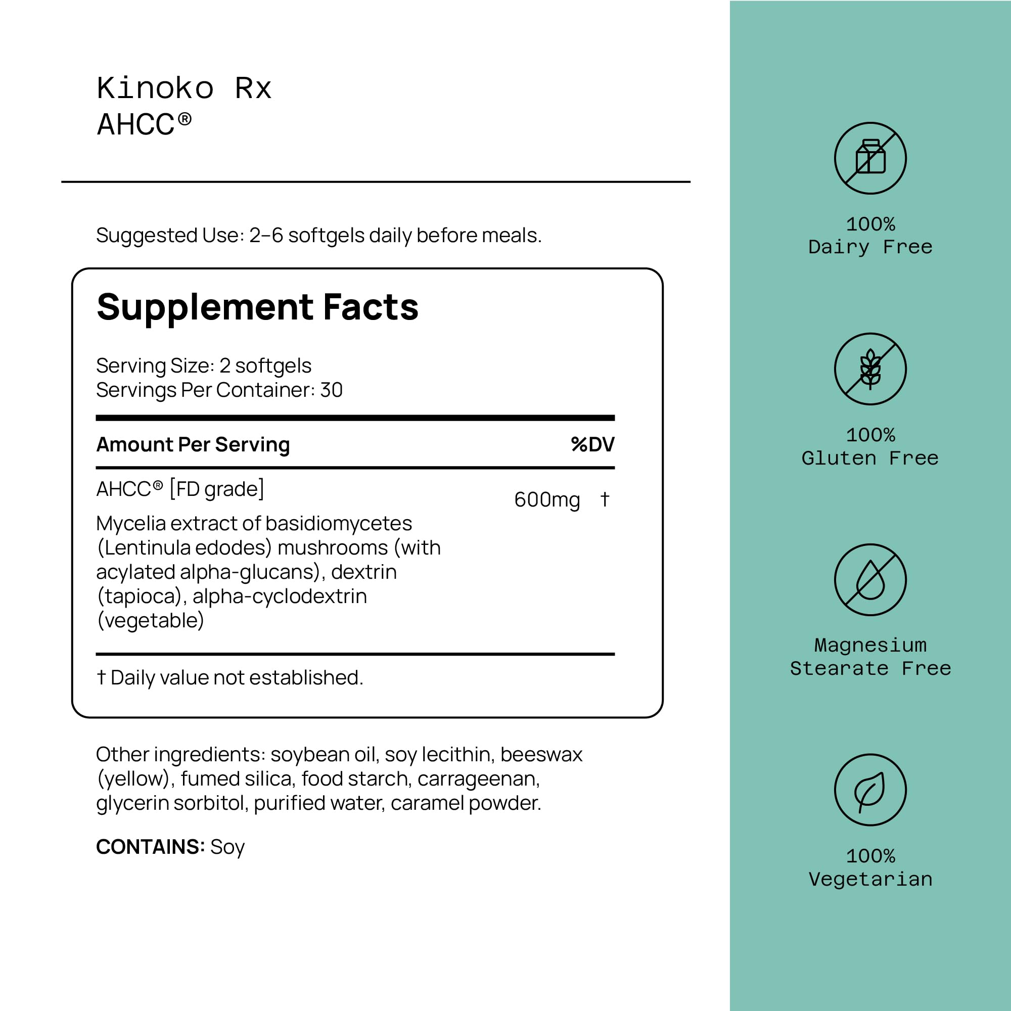 Quality of Life Immune Support AHCC Rx 60 Softgels | Premium Mushroom Blend