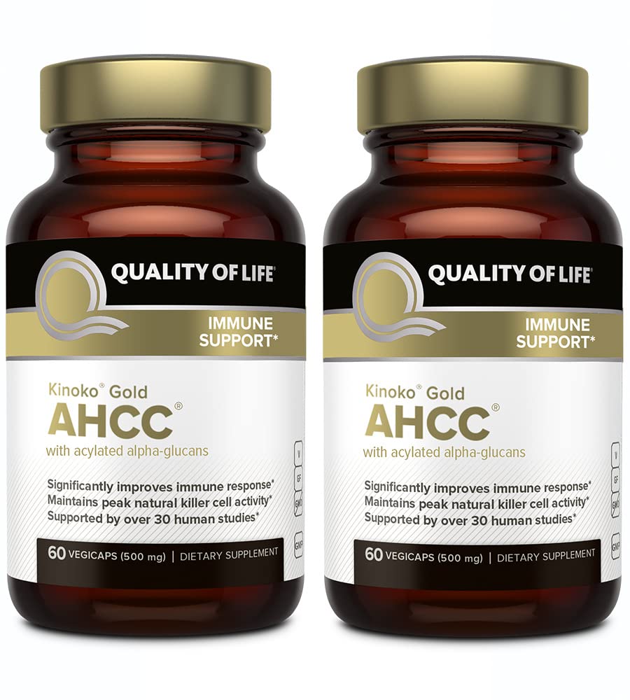 Quality of Life Premium Kinoko Gold AHCC Supplement - Pack of 2