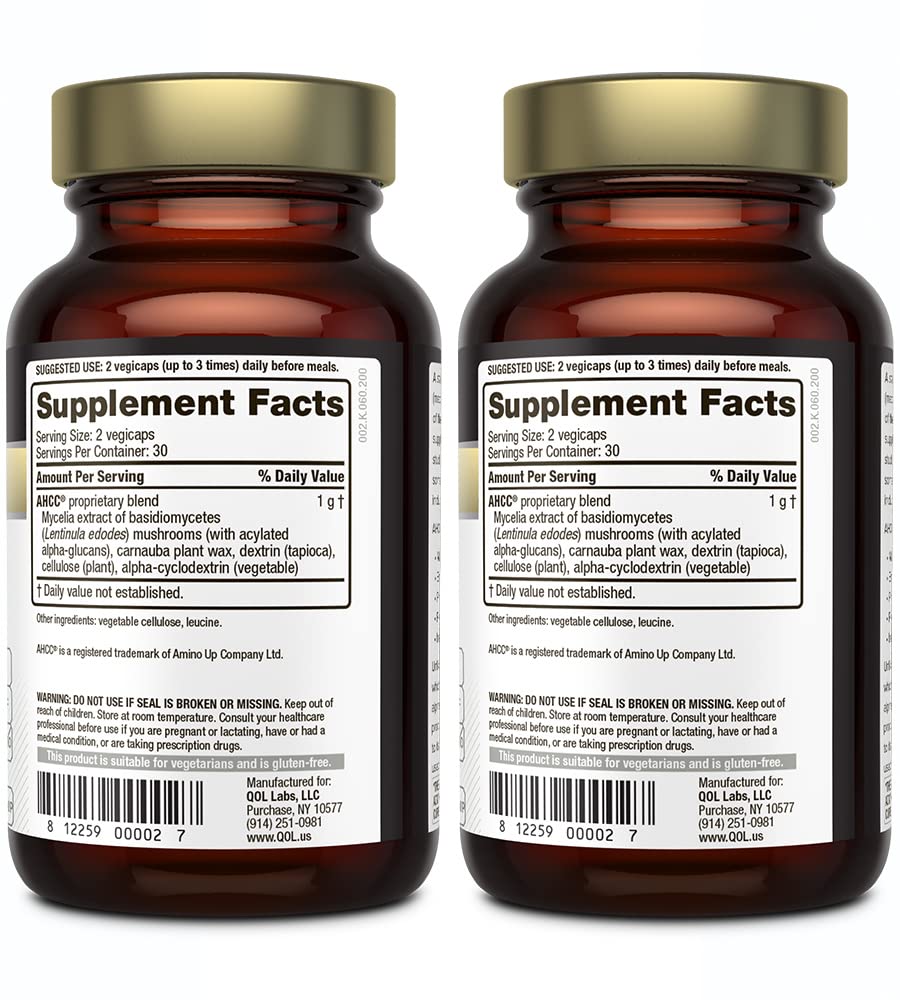 Quality of Life Premium Kinoko Gold AHCC Supplement - Pack of 2