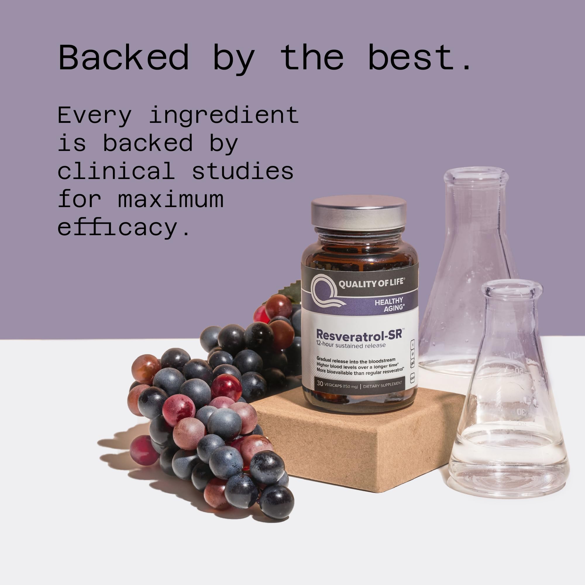 Quality of Life Resveratrol-SR | MicroActive Anti-Aging Resveratrol 30 Vegicaps