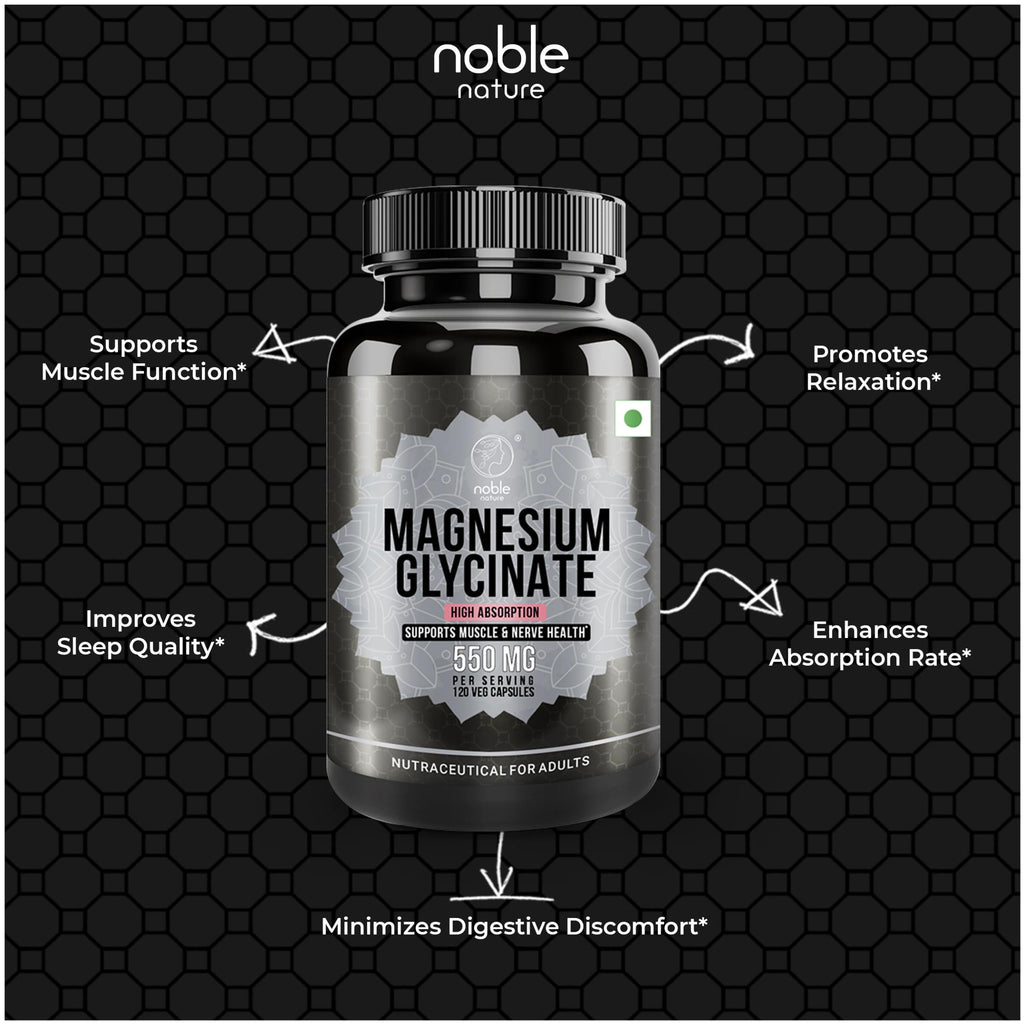 High Absorption Magnesium Glycinate 550mg - 120 Veg Capsules - 4 Months Supply