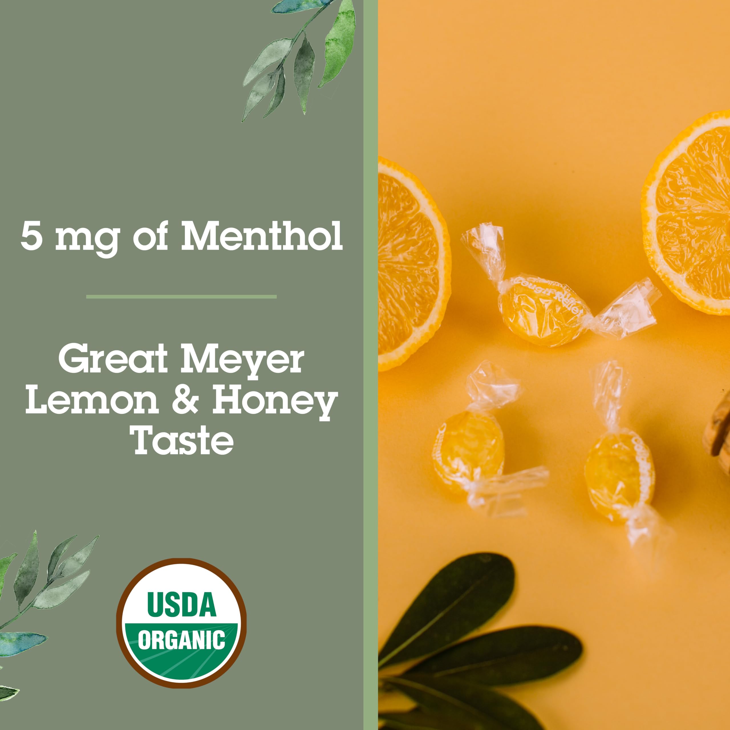 Quantum Health Organic Cough Relief Lozenges – Meyer Lemon & Honey, 18 Count