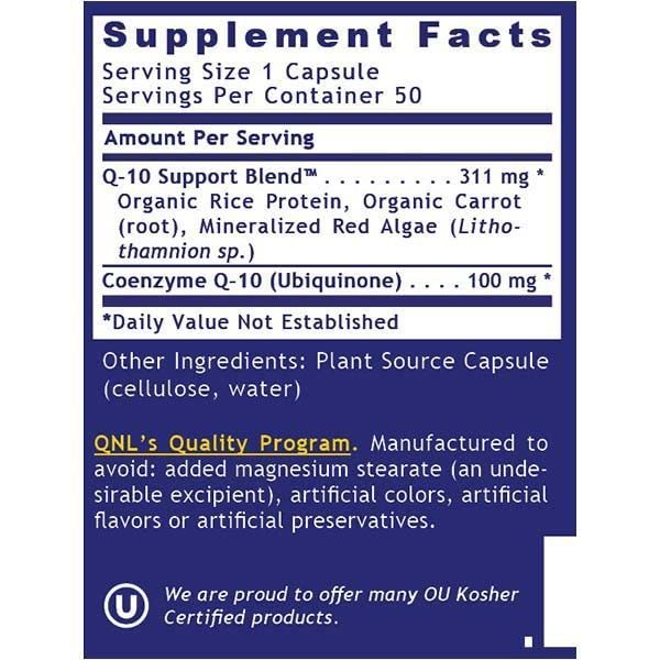 Quantum Nutrition Labs CoQ-10 Qultured 100mg Ubiquinol - Heart, Nerve & Immune Support | 60 Veg Capsules