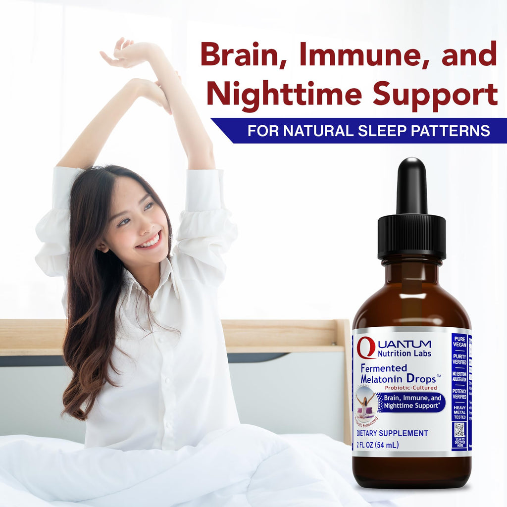 Quantum Nutrition Labs Fermented Melatonin Drops – Sleep Support, Vegan (2 x 2 oz)