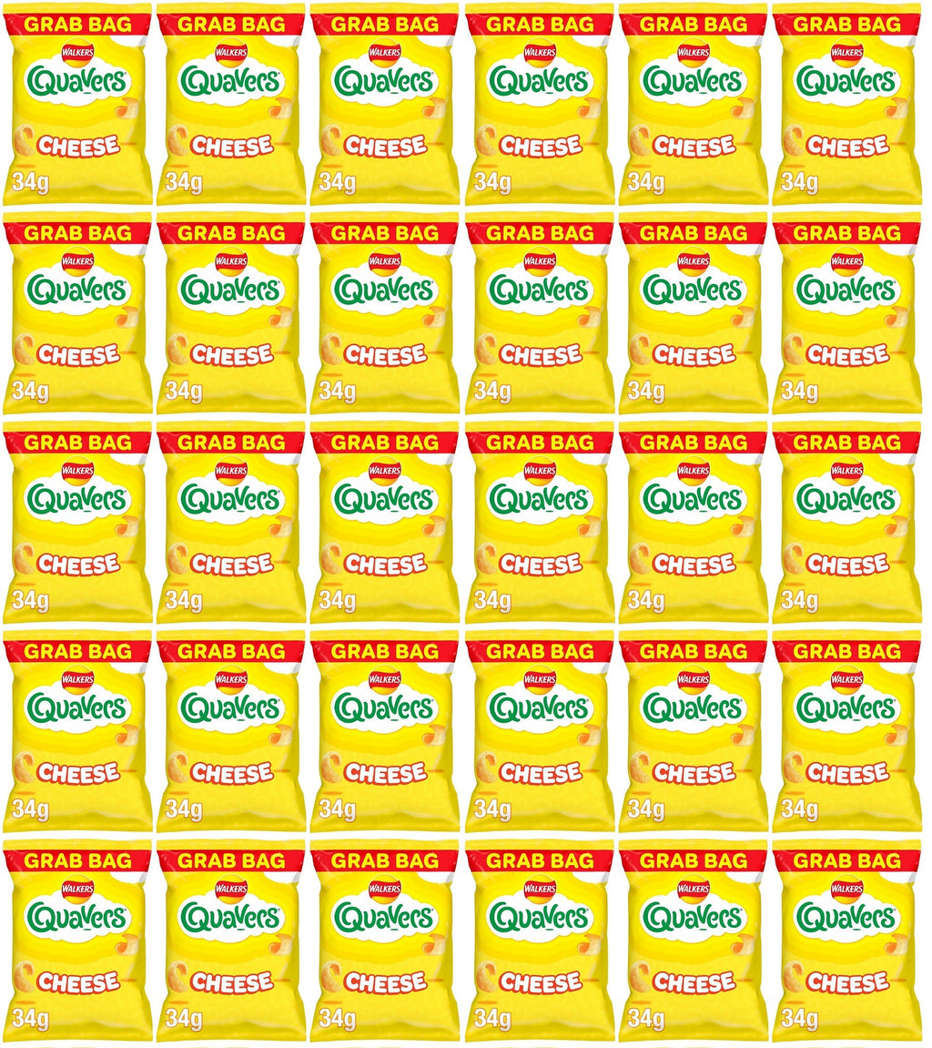 30 x Walkers Quavers Cheese Snacks Crisps 34G