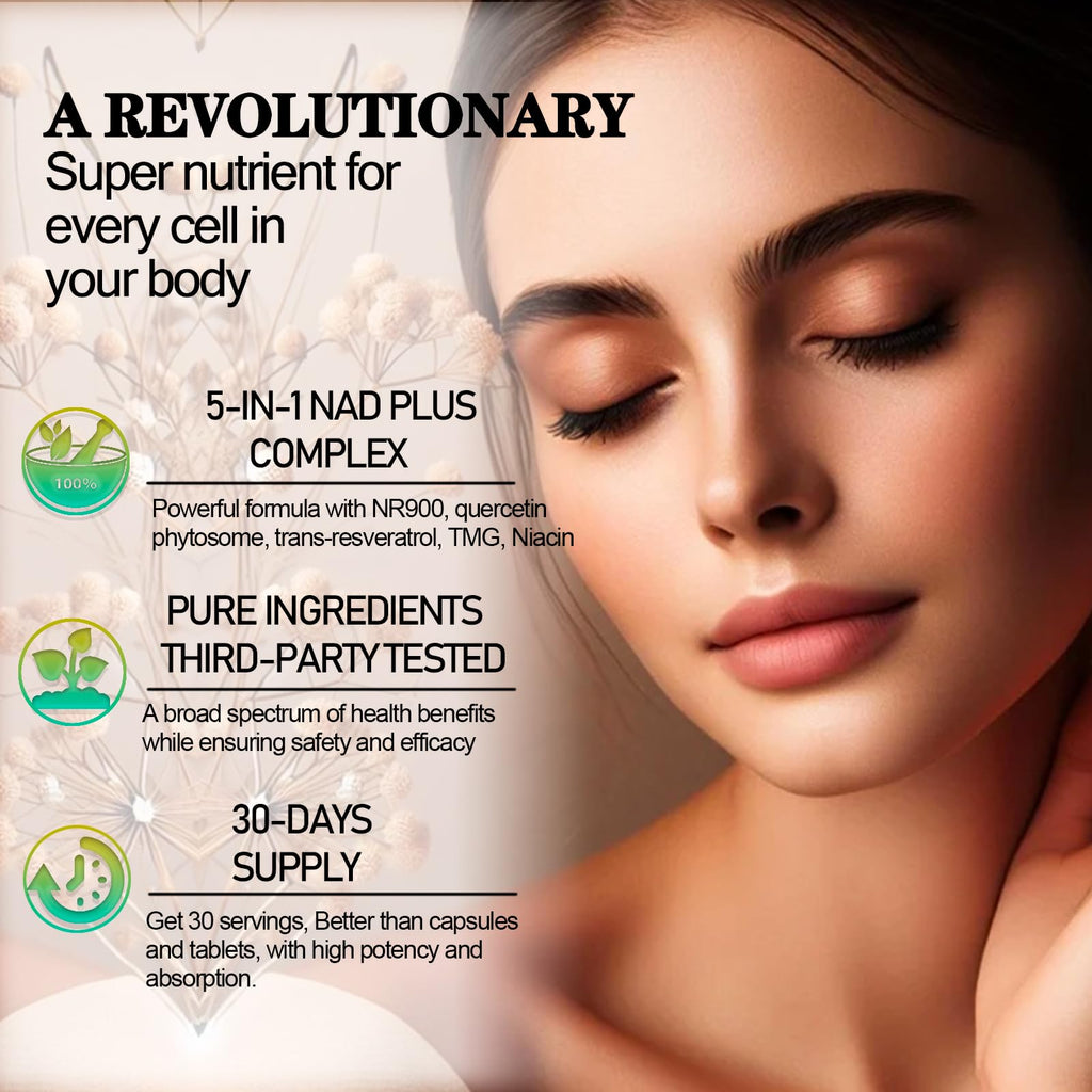 NAD Supplements for Women & Men | Liposomal NR NAD+ 900mg + Resveratrol