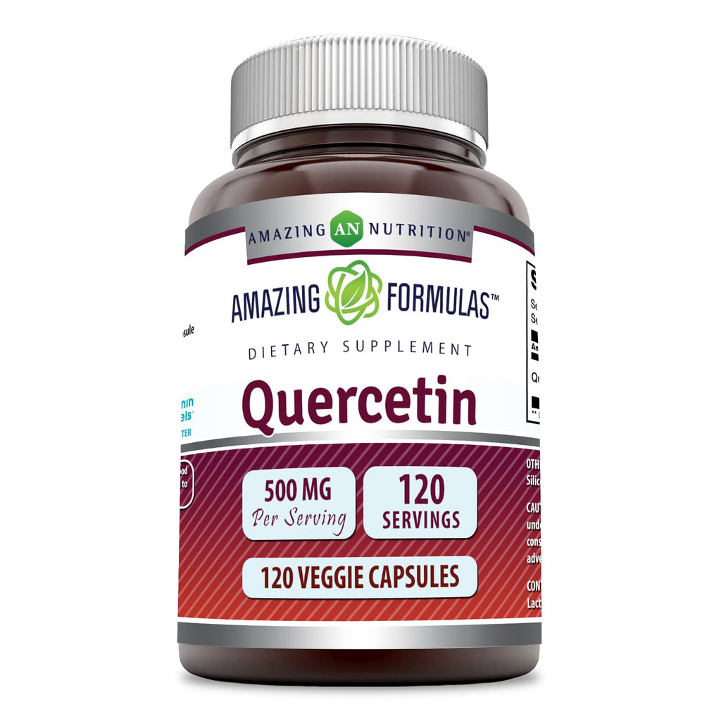 Quercetin 500mg 120 Veggie Capsules - Non-GMO & Gluten Free | Amazing Formulas