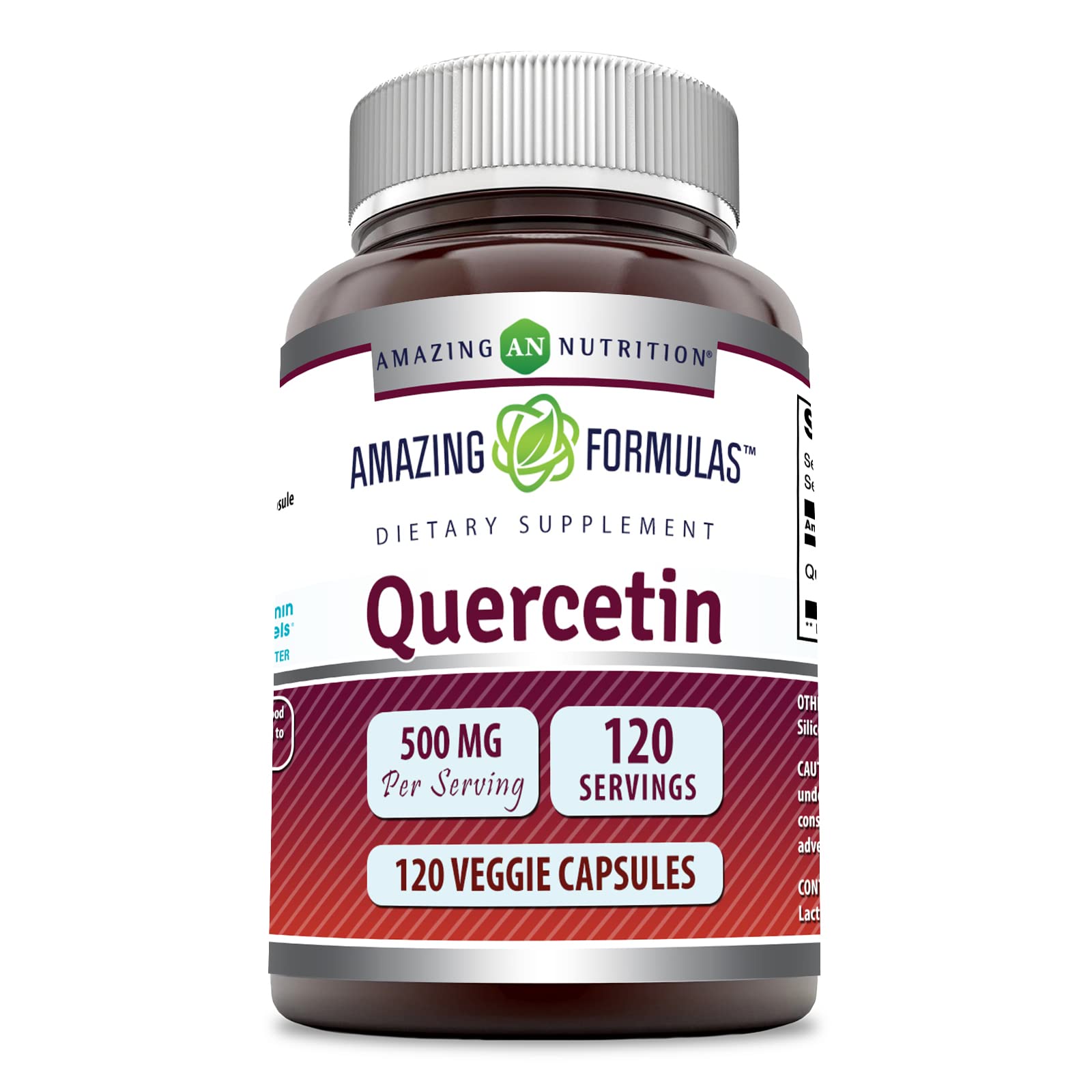 Quercetin 500mg 120 Veggie Capsules - Non-GMO & Gluten Free | Amazing Formulas