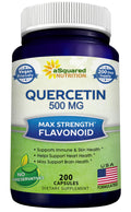 aSquared Nutrition Quercetin 500mg Supplement - 200 Capsules | Max Strength Quercetin Dihydrate for Immune & Cardiovascular Support