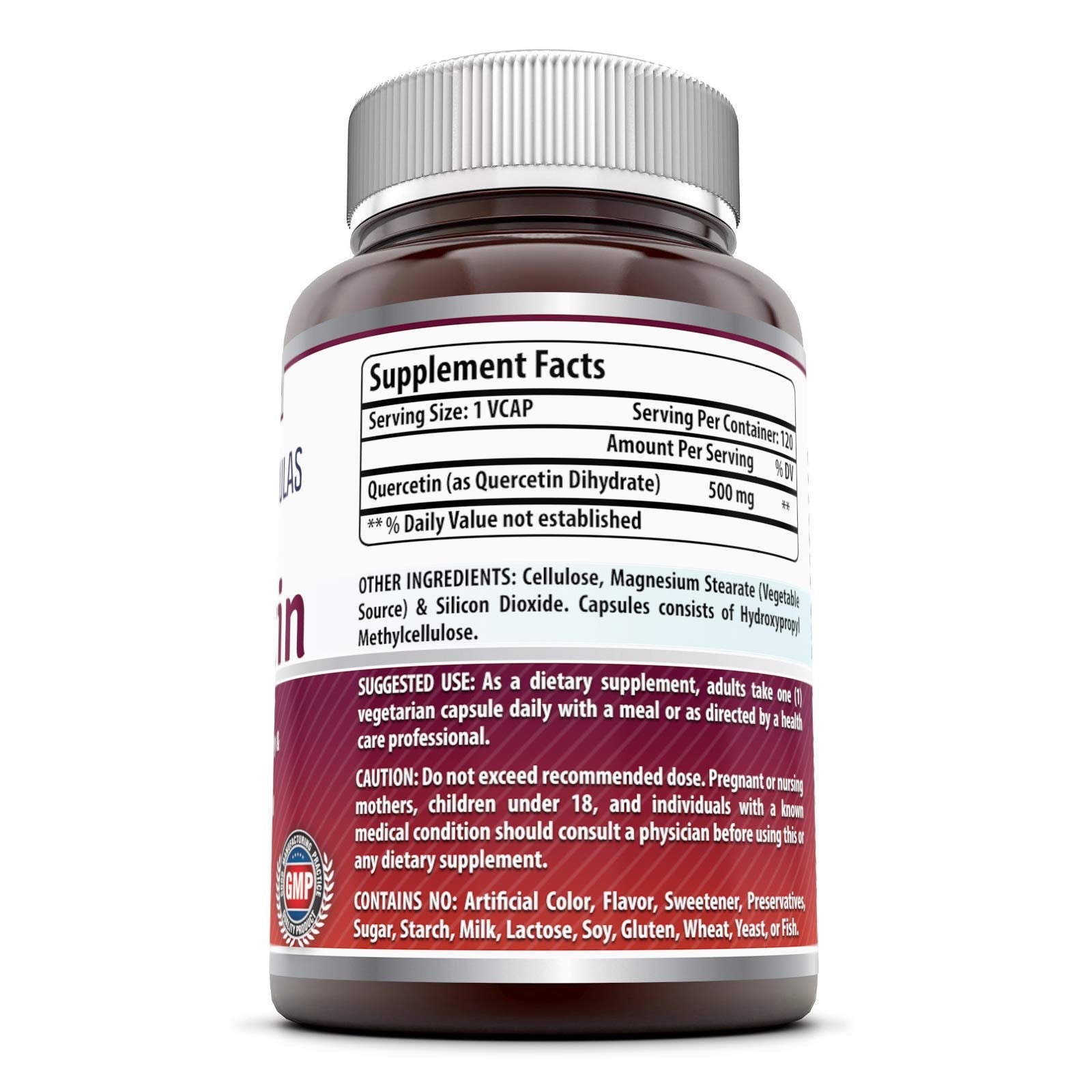 Quercetin 500mg 120 Veggie Capsules - Non-GMO & Gluten Free | Amazing Formulas
