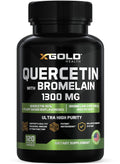 Quercetin + Bromelain 1300mg – 95% Quercetin, 2400 GDU/g Bromelain | Made in USA | 120 Caps
