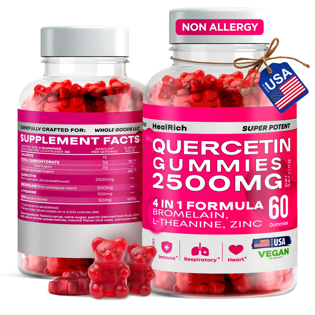 Quercetin Gummies 2500MG + Bromelain & Zinc | Immune Support | Made in USA