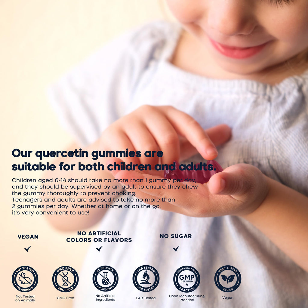 (2 Pack) Quercetin Gummies with Bromelain, Zinc, Elderberry & Vitamins C/D3/K2 – Vegan