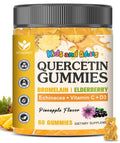 Quercetin Gummies with Bromelain - Immune Support for Adults & Kids, 800mg Quercetin, Pineapple Flavor, Sugar Free, Vegan | 60 Count